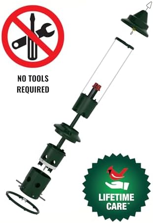 Squirrel Buster Plus Squirrel-proof Bird Feeder w/Cardinal Ring and 6 Feeding Ports, 5.1-pound Seed Capacity, Adjustable, Pole-mountable (POLE ADAPTOR SOLD SEPARATELY), Green