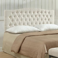 24KF Upholstered Tufted Button Wall Mounted Linen Headboard,Comfortable Fashional Headboard Queen/Full Size,6055-Q-Ivory