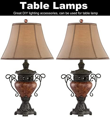 2 Pack Crystal Lamp Finial Cap with Antique Brass Finish Base, 2 Inches Tall, Ball Shaped Tawny Glass with Screw Knob Base, Decoration Accessories for Table and Floor Lamps Shade Top