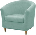 NILUOH Club Chair Slipcover 2-Piece Stretch Barrel Chair Covers Jacquard Tub Chair Slipcovers Soft Armchair Sofa Covers for Living Room