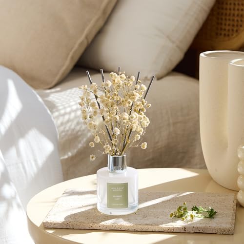 Airkeep Reed Diffuser Set, 3.38 fl oz (100 ml) - Jasmine Lily Lemon Oil Diffusers with 8 Reed Sticks, Home Fragrance Reed Diffuser for Bathroom Shelf Decor