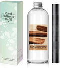 SCENTORINI Sandalwood Diffuser Reed Diffuser Oil Refill, 16.9 Oz & 6 Sticks