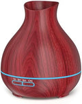 Aromatherapy Essential Oil Diffuser 550ml 12 Hours Wood Grain Aroma Diffuser with Timer Cool Mist Humidifier for Large Room, Home, Baby Bedroom, Waterless Auto Shut-off,7 Colors Lights Changing