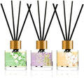 CALMORA Reed Diffuser Gift Set of 3, 50ml Home Fragrance Diffuser with 15 Reeds Sticks | Flameless Lily & Jasmine/Lavender/Fresh Linen Scented Oil for Women, Mom, Housewarming