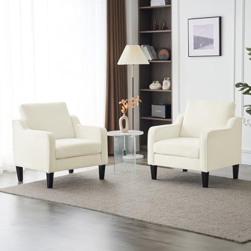 VINGLI Accent Chairs Set of 2, Chenille Upholstered Armchair Living Room