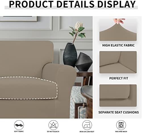 Easy-Going 2 Pieces Stretch Sofa Slipcover for Armchair Washable