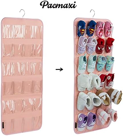 PACMAXI Over The Door Shoes Organizer for 12 Pairs of Baby Shoes Boys Girl