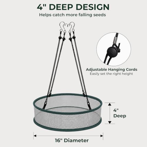 16 Inch Hanging Bird Seed Catcher Trays, 2 Pack