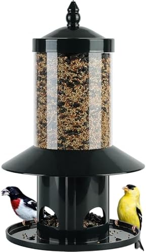 Squirrel-Proof Bird Feeder 360° Feeding Perch Tray for Outdoor Hanging