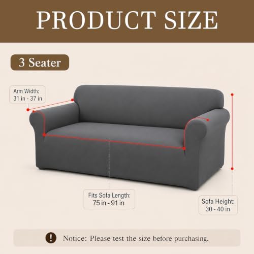 Sofa Cover - Stretch Soft Sofa Slipcover Couch Sofa Cover, Washable Furniture Protector with Non-Slip Foam and Elastic Bottom for Living Room Armchair Furniture