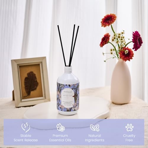 M&SENSE Reed Diffuser Set, Jasmine Garland, 17oz Natural Essential Oil