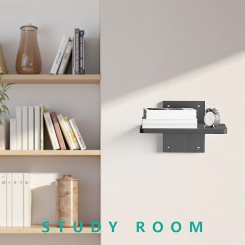 WALI Floating TV Shelf, 1 Tier Projector Shelf for DVD Players, Routers, Game Consoles, Cable Boxes, Living Room Decor Accessories, Wall Mount Shelves Holds Up to 22lbs (CS201NB), 1-Shelf, Black