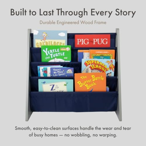 Humble Crew Kids Bookshelf, Montessori Front Facing Toddler Bookcase 4 Tier