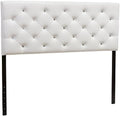 Baxton Studio Viviana Modern and Contemporary White Faux Leather Upholstered Button-Tufted Full Size Headboard