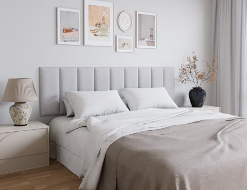 Peel and Stick Upholstered Headboard Queen Size, 9 Panels