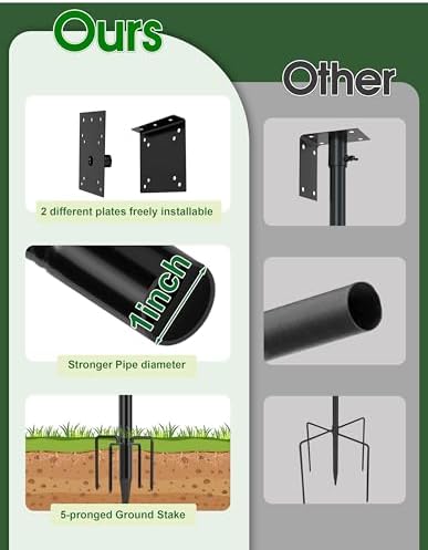 XDW-GIFTS Bird House Pole, 1 Pack 92 Inch Metal Bird Feeder Pole for Outdoor, with 5-Prong Heavy Duty Base for Birdhouse Mounting, Weather Station