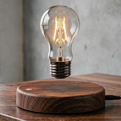 Levitating Bulb Lamp Magnetic Floating LED Light Desk Lamp Night Light Automatic Rotating Light for Unique Gifts Room Home Office Decoration