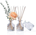 HOSSIAN 150ml/5.07oz 3PCS Reed Diffuser Bottles,Fragrance Diffuser Empty Bottle with 28pcs Reed Sticks for Home Fragrance Accessories and Women Gift Room,Home,Bathroom Decor (Clear)