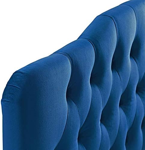 Modway Annabel Diamond Tufted Performance Velvet Queen Headboard in Navy