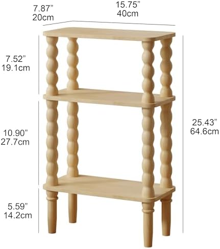 Veegle Narrow Side Table Small End Table for Small Spaces Oak