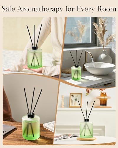 M&SENSE Reed Diffuser Set, Linen, 17 oz Natural Essential Oil