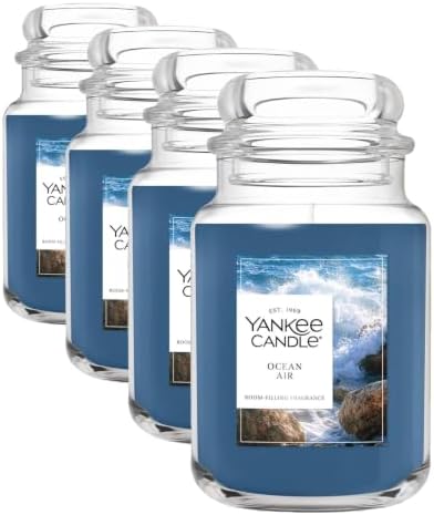 Yankee Candle Ocean Air Scented Candle, Large Jar, 22 oz (Pack of 4)