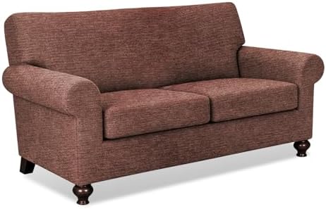 URBANLIFE 3-Piece Stretch Sofa Covers for 2 Cushion Couch, Chocolate