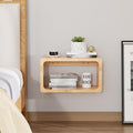 Bamboo Floating Nightstand with Storage Drawer and Modern Open Shelf Cubby，Bedroom, Living Room, Kitchen, Tool Room for use.