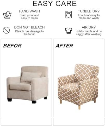 Accent Chair Covers with Arms Stretch Mid Century Modern Accent Chair Slipcovers 1-Piece Printed Banquet Arm Chair Cover Couch Sofa Covers Protector for Living Room Office Hotel #8