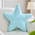 Uvvyui Starfish Pillow Cute Star Decorative Throw Pillows with Soft Velvet Sea Pillow Aesthetic Home Decor Ocean Beach Cushion（Blue, 15 Inch）