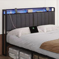 Queen Headboard Only with Storage & Outlets,Bed Headboard Queen Size,Gray