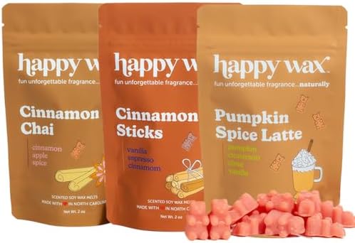Happy Wax Fall Scented Soy Wax Melts 6oz Variety Pack - Cinnamon Collection