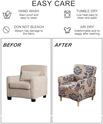 Accent Chair Covers with Arms Stretch Mid Century Modern Accent Chair Slipcovers 1-Piece Printed Banquet Arm Chair Cover Couch Sofa Covers Protector for Living Room Office Hotel #7