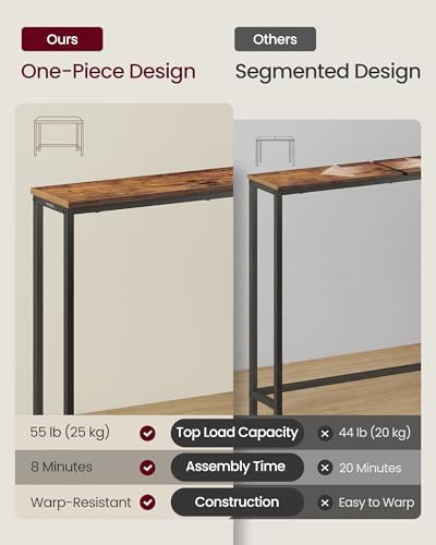 VASAGLE 31.5" Console Table, Narrow Behind Couch Table, 1 Tier