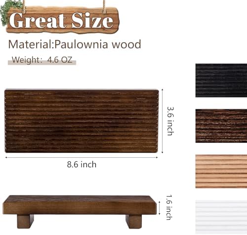 Bathroom Sink Tray Wood Riser Display Kitchen Decor Soap Holder, Walnut