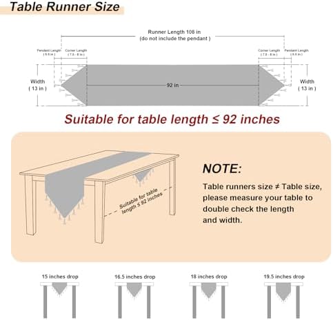 Loom and Mill Luxury Damask Patchwork Table Runner 108 Inches Long, Blue