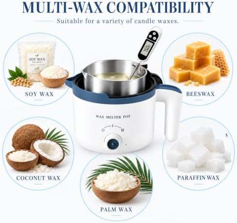 KQU Electric Double Boiler Wax Melting Pot for Candle Making with Spout
