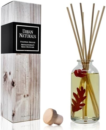 Urban Naturals Reed Diffuser Set, Pumpkin Brulee - Bathroom Shelf Décor