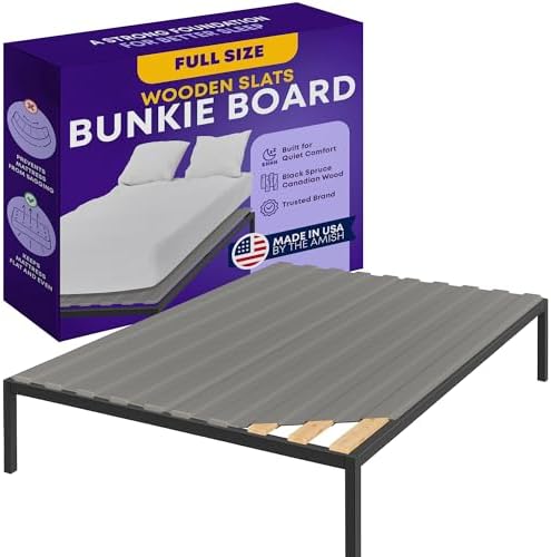 Greaton, 0.75-Inch Vertical Wooden Bunkie Board/Bed Slats, Full, Grey