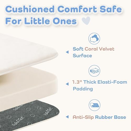 1.3" Thick Baby Floor Play Mat 50x50 Padded Foam Mat for Kids Cream
