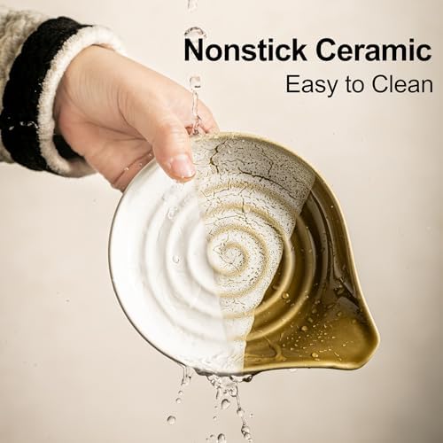 Ceramic Spoon Rest for Stove Top, Spoon Holder for Kitchen Counter