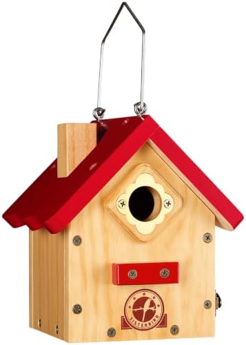 SISTERBIRD Wren Bird Houses for Outside, Red Hanging Wren House, Gifts
