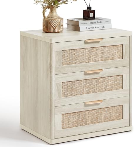 LEYAOYAO Rattan 23" Nightstands with Drawers for Bedroom