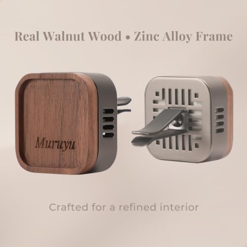 Walnut Wood Car Vent Diffuser with Magnetic Cover