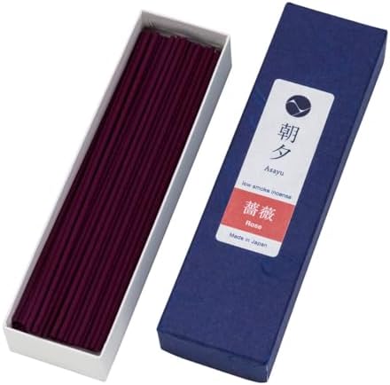 Asayu Japan Rose Incense Sticks, Low Smoke Japanese Incense, 20g