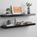 Homeforia 36 Inch Floating Shelves, High-End Solid Pine Wood, Set of 3