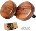 Car Air Freshener Wood Diffuser 2 Pack, Vent Clip Long Lasting Scent, Walnut Odor Eliminator Auto Accessories for Women Men, 4 Essential Oil Tablets (Grove, Ocean, Coconut and Linen)