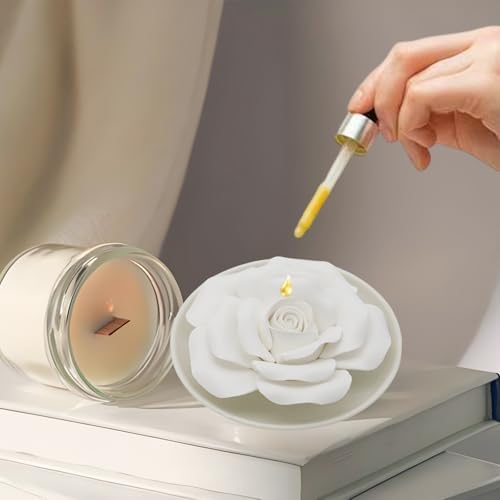 Flower Rose Ceramic Essential Oil Mini Diffuser, Ceramic Pallet A