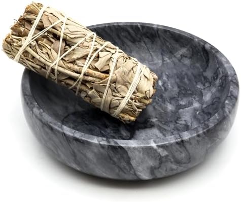 Natural Marble Incense Burner, Stick and Reflux Incense Holder, Handmade Stick Incense Burner, Ideal for Incense Smoking, Incense Burning and Decoration (Extra Large 5.91inBlack)