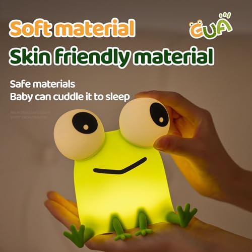 Frog Night Light for Kids, Cute Dimming Nursery Bedside Lamp Decor